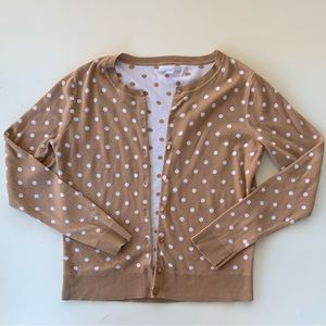 New York & Company Polka Dot Cardigan Fall Sweater Size Medium